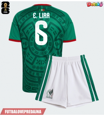 Lacne Dětský Futbalové dres Mexiko Erik Lira #6 MS 2026 Krátky Rukáv - Domáci (+ trenírky)